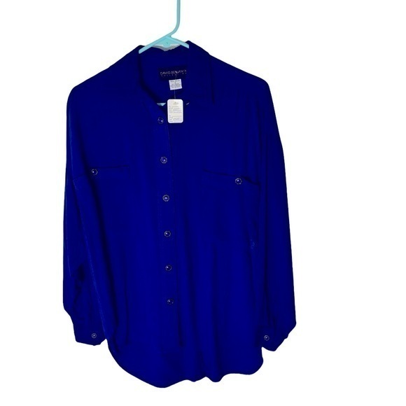 Vintage David Benjamin Button-Down Shirt – Royal Blue (Size Small) – NWT - Picture 1 of 3